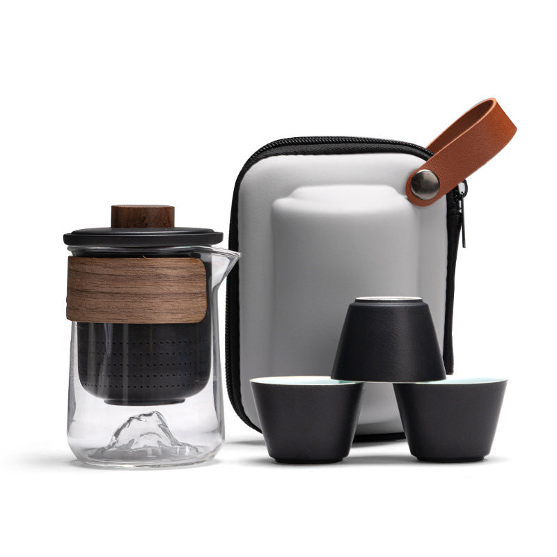 Portable Storage Travel Tea Set Small Set Simple Kung Fu Tea Set Brewing Tea Cups Outdoor Portable Guanshan Quick Cup