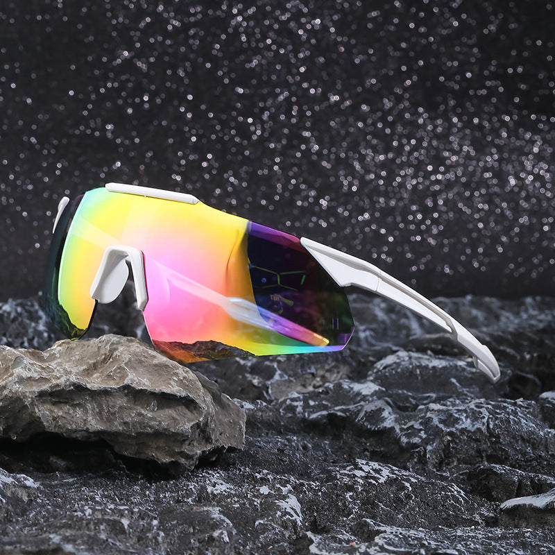 Colorful Cycling Sunglasses For Women With Advanced Sense Of Ins One-Piece Lenses For Outdoor Sports Sunglasses For Men