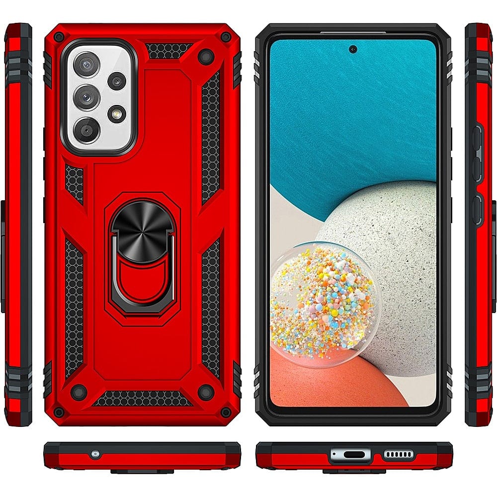 Red Military Kickstand Case with Belt Clip - Samsung Galaxy A53 5G