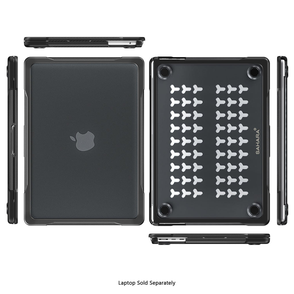 MacBook Air 15" (M3 - M5) Clear/Black Case – Shock-Absorbing Corners | Raider Series