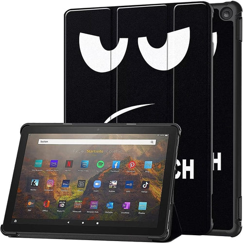 "Don't Touch Me" PU Leather Tri-Fold Folio Case - Amazon Fire HD 10