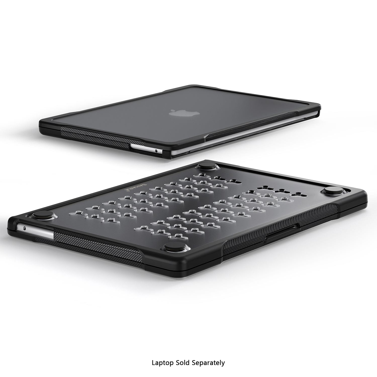 MacBook Air 13.6-inch (M3-M5) Clear/Black Case – Shock-Absorbing Corners | Raider Series