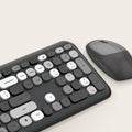 Wireless Keyboard and Mouse Combo - Full-Size Keyboard Black/Gray Keys