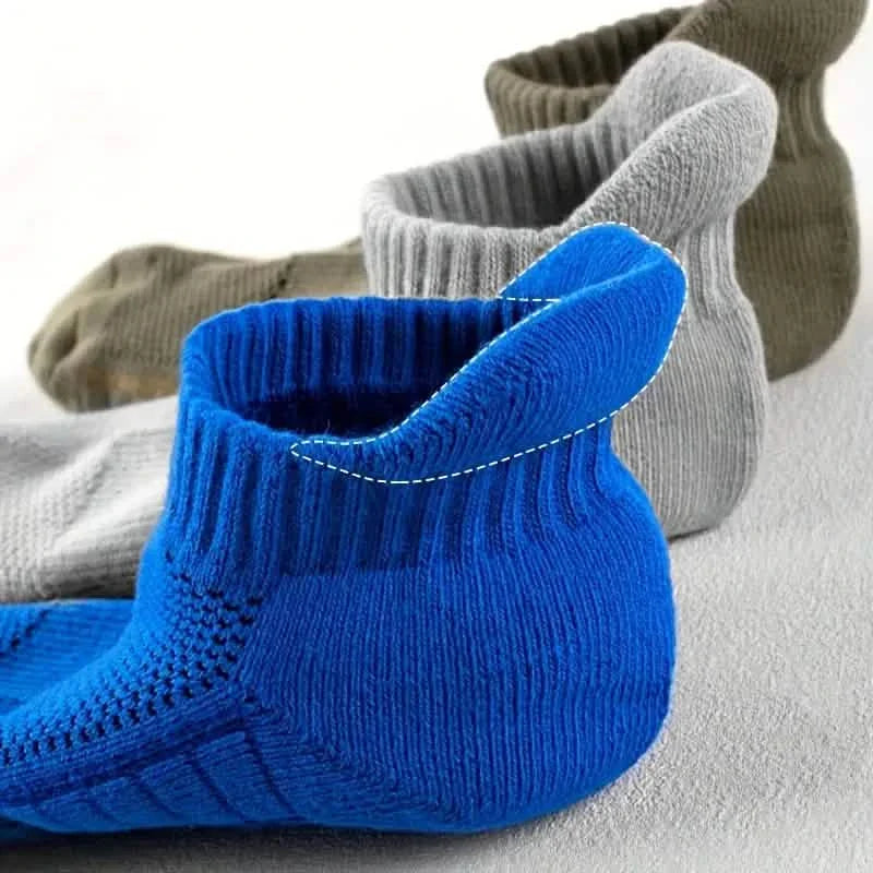 5-Pairs: Casual Ankle Boat Socks With Towel Bottom