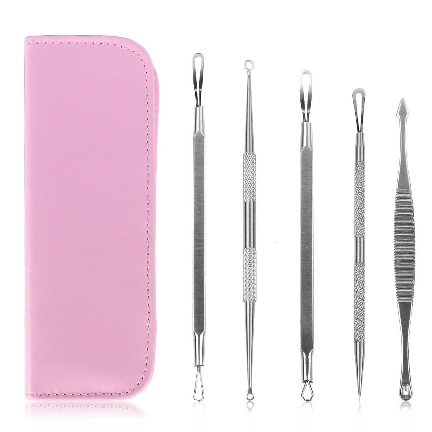 5-Pieces Set: BlackHead Remover Kit Pimple Comedone Extractor Tool Set