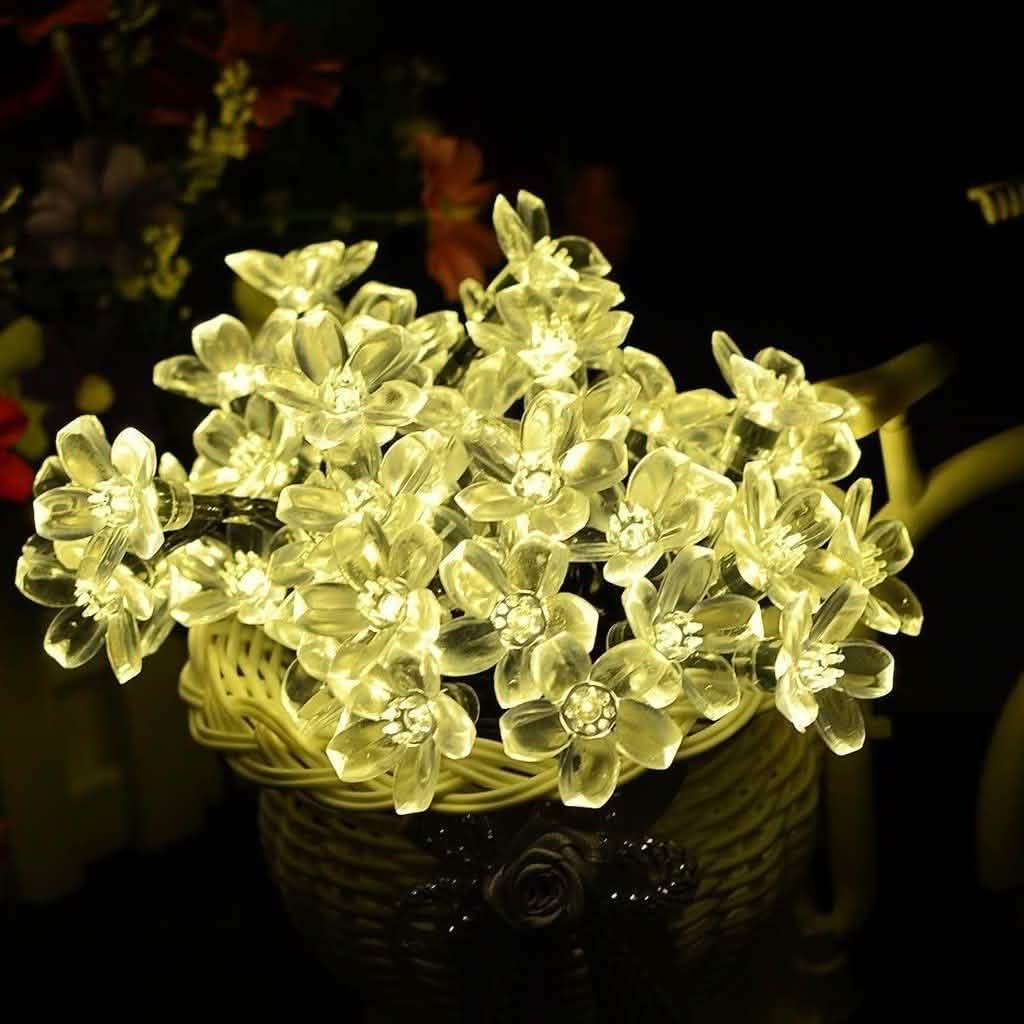 50 LED Fairy Flower Blossom Solar String Lights