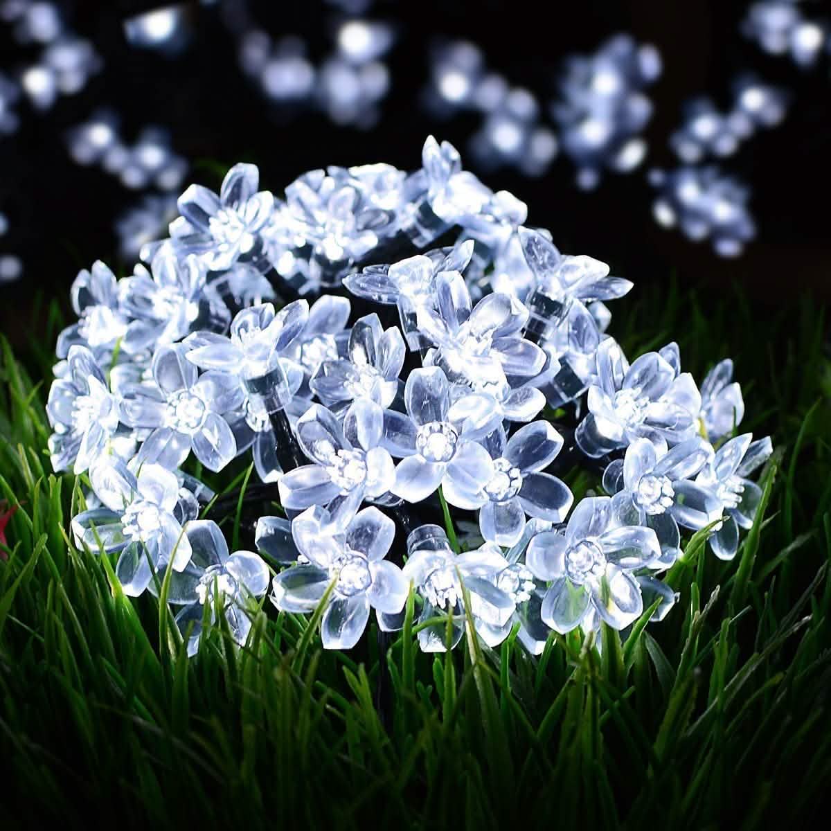 50 LED Fairy Flower Blossom Solar String Lights