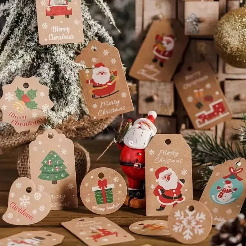 50-Pieces: Christmas Gift Box Decoration Tag