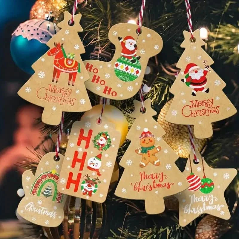 50-Pieces: Christmas Gift Box Decoration Tag
