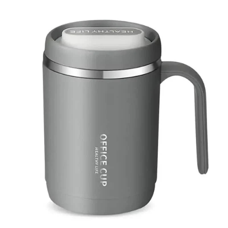 500ml Water Cup with Cover Sealing Silicone Ring Double-layer Leak-proof Drink Water Handle Stainless Coffee Insulated Cup