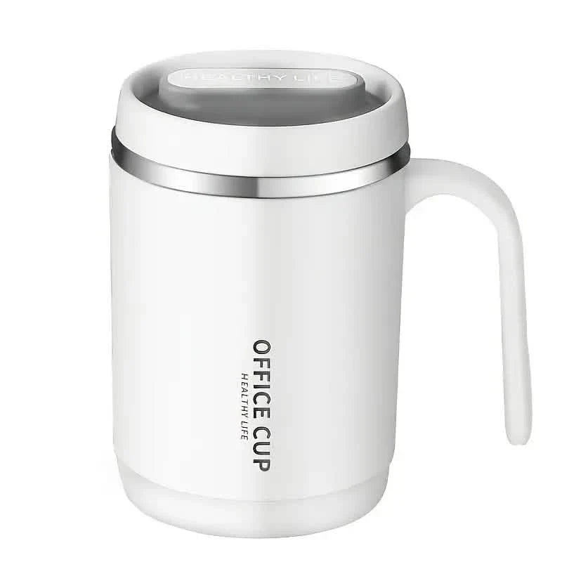 500ml Water Cup with Cover Sealing Silicone Ring Double-layer Leak-proof Drink Water Handle Stainless Coffee Insulated Cup