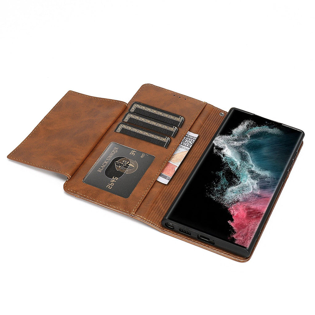 Indy Series Genuine Leather Wallet Case - Samsung Galaxy S23 Ultra