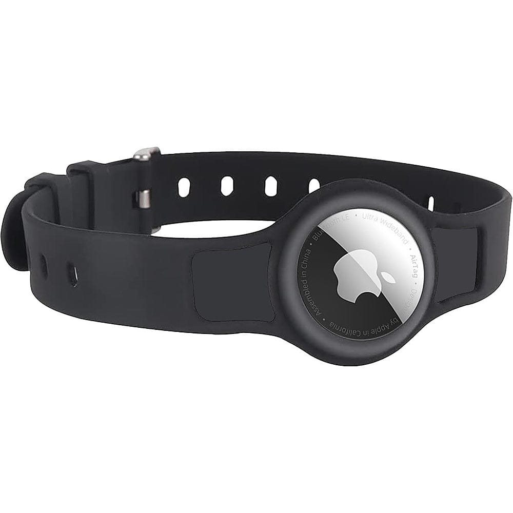 Adjustable Black Silicone Dog Collar for Small to Medium Size Dogs (2-Pack) - Apple AirTag