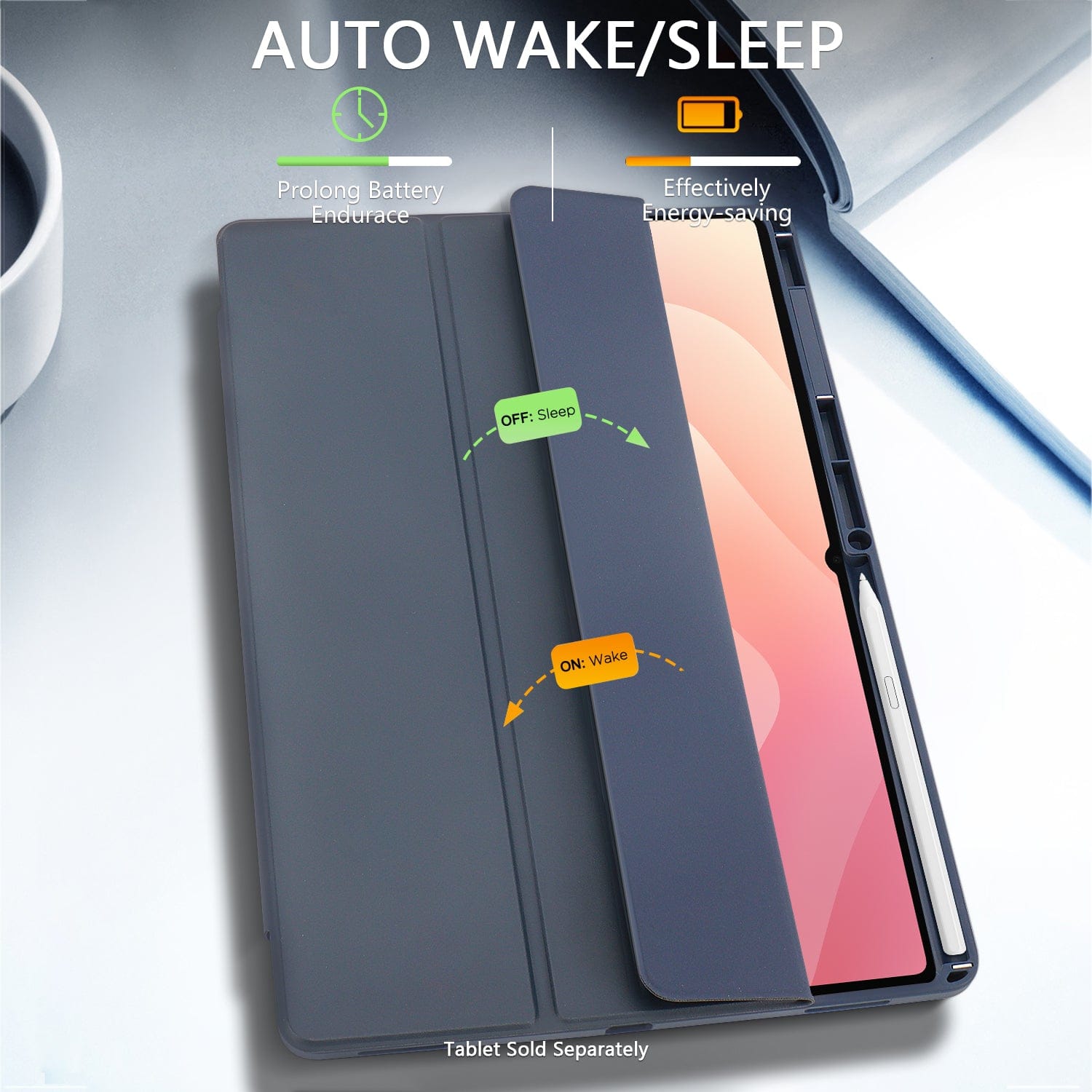 Samsung Galaxy Tab S11 Ultra Case - Folio Slim, Transparent Back | Venture Series