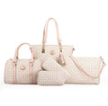 6 pcs lady set bag Women handbag with shoulder bag+Totes+clutch+key holder