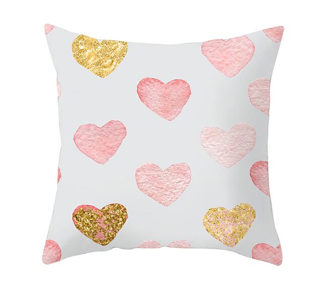 Black White Heart Cushion Cover Arrow I Love You Letters Happy Valentine Pillow Covers Gifts for Couples Valentine's Decoration
