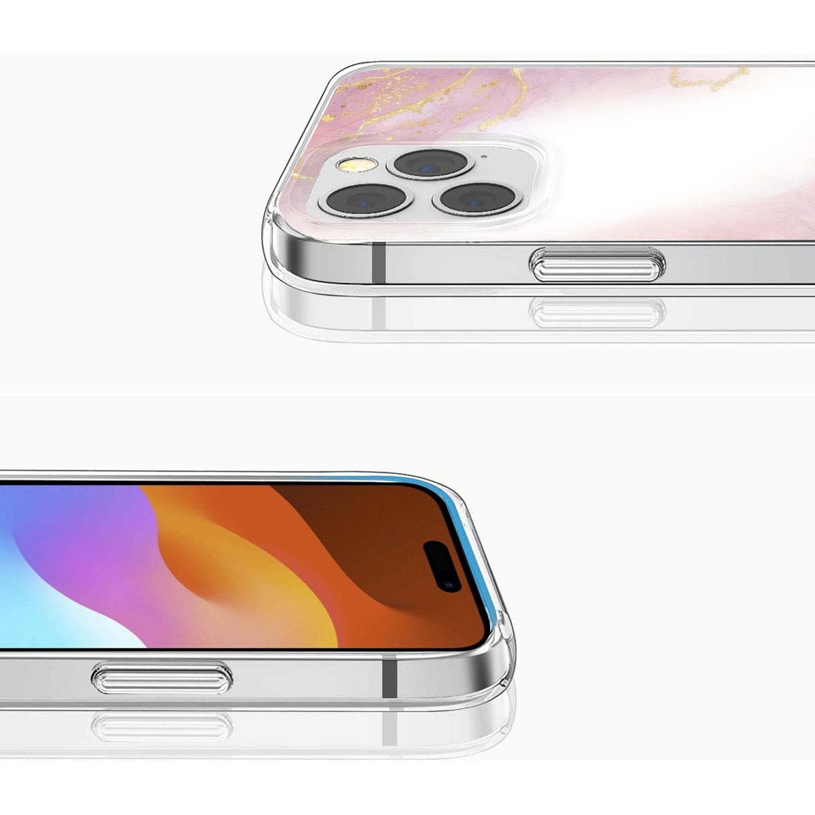 iPhone 15 Pro Pink Marble Case - Fashionable Look | Inspire Series