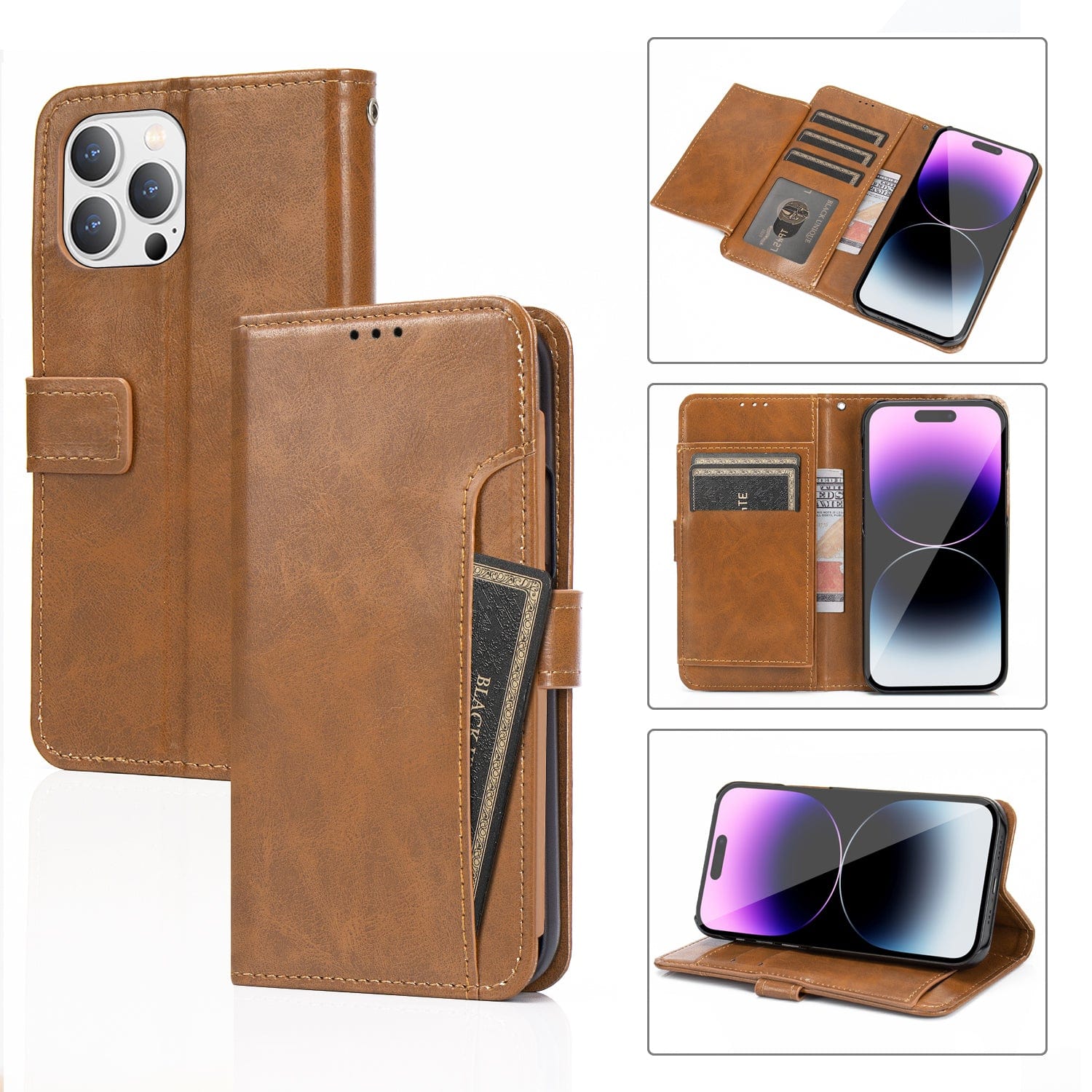 iPhone 14 Pro Max Leather Wallet Case Card Holder | Indy Series