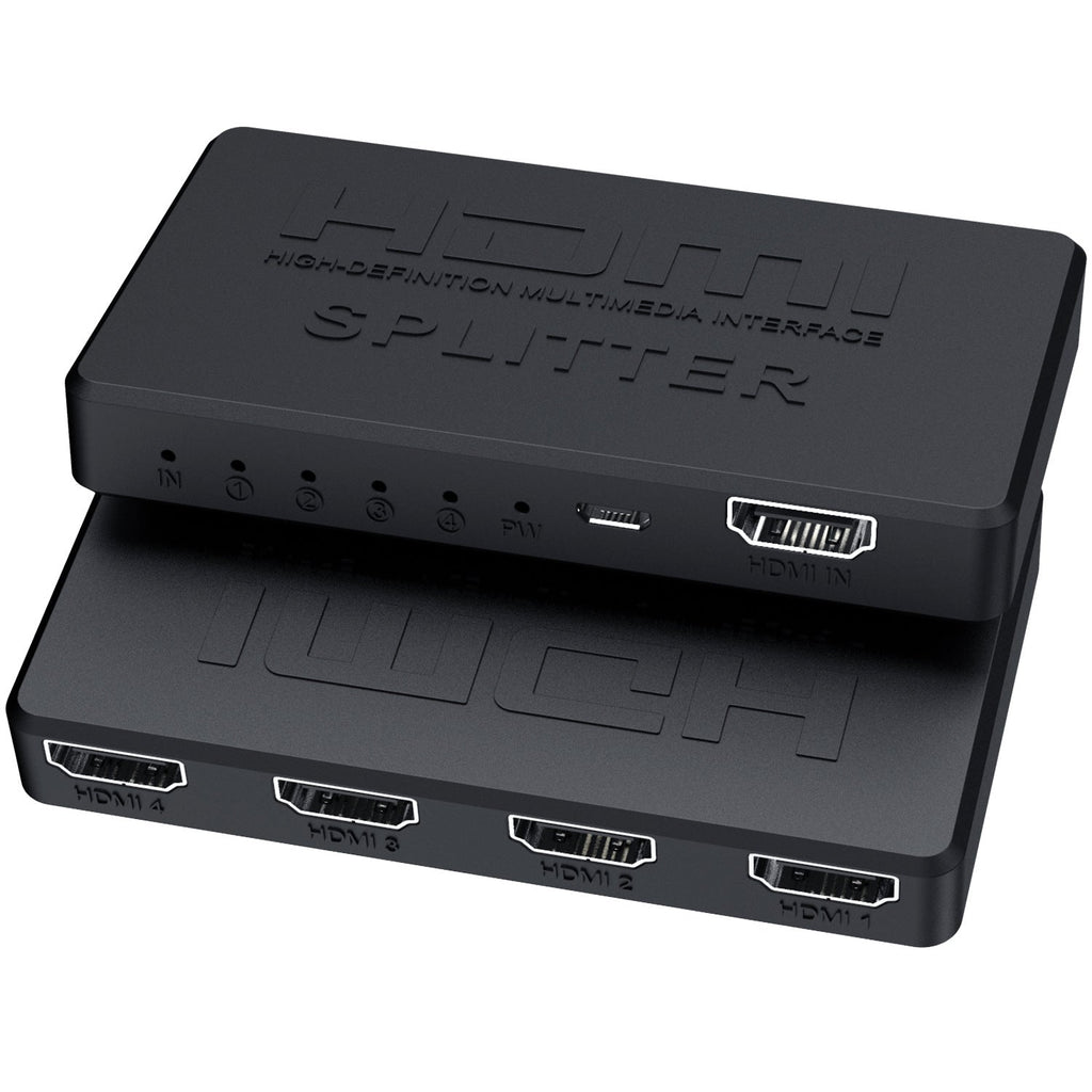 HDMI splitter 1/4 4K mini HDMI 1/4 splitter HD video on screen