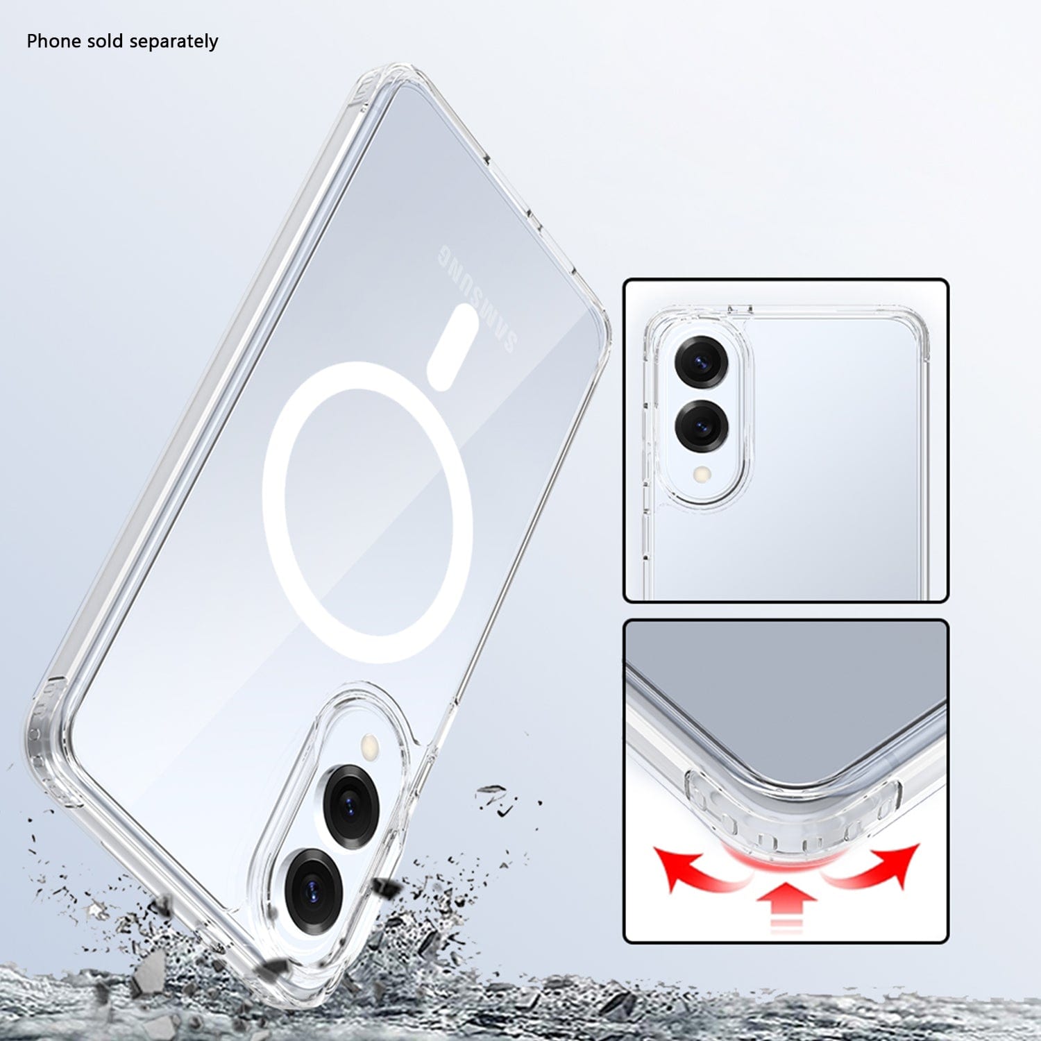 Samsung Galaxy S25 Edge Clear Case – Wallet, Anti-Slip Grip | Venture Series
