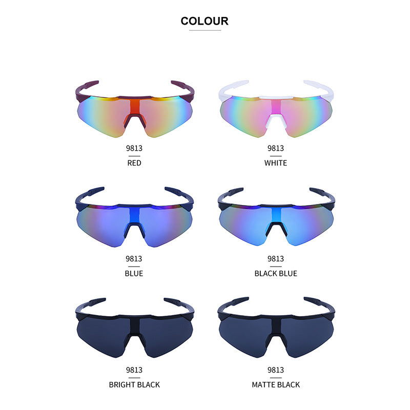 Colorful Cycling Sunglasses For Women With Advanced Sense Of Ins One-Piece Lenses For Outdoor Sports Sunglasses For Men