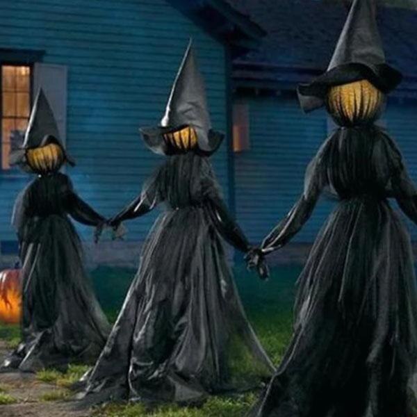 Halloween Light-Up Witches Ghost Halloween Decoration Horror Props Creepy Skeleton For Halloween Decoration Voice Control