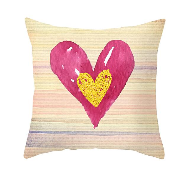 Black White Heart Cushion Cover Arrow I Love You Letters Happy Valentine Pillow Covers Gifts for Couples Valentine's Decoration