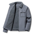 Suede and Velvet Thick Jacket for Middle aged and Elderly Men
