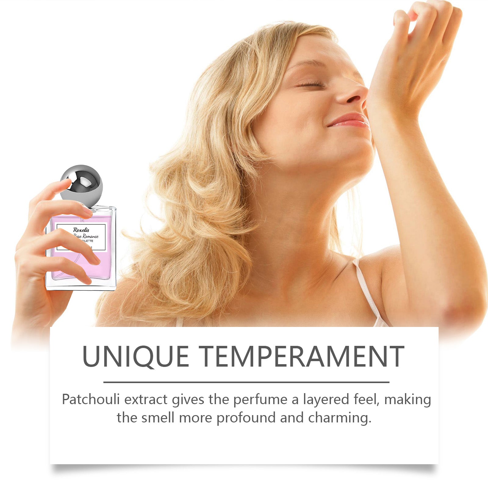 Roxelis Pink Rose Charm Perfume, Pink Rose Lasting Charm Perfume Cologne Pheromone Fragrance