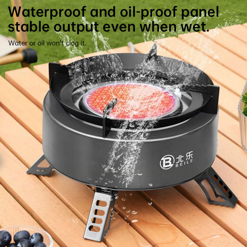 New Explorer 4000W infrared camping stove: portable, windproof, with electronic ignition for outdoor cooking.
