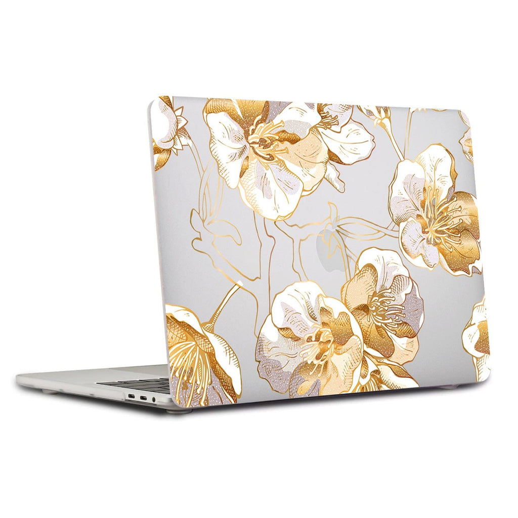 Macbook Air Case 13-inch - Gold Botanical Design