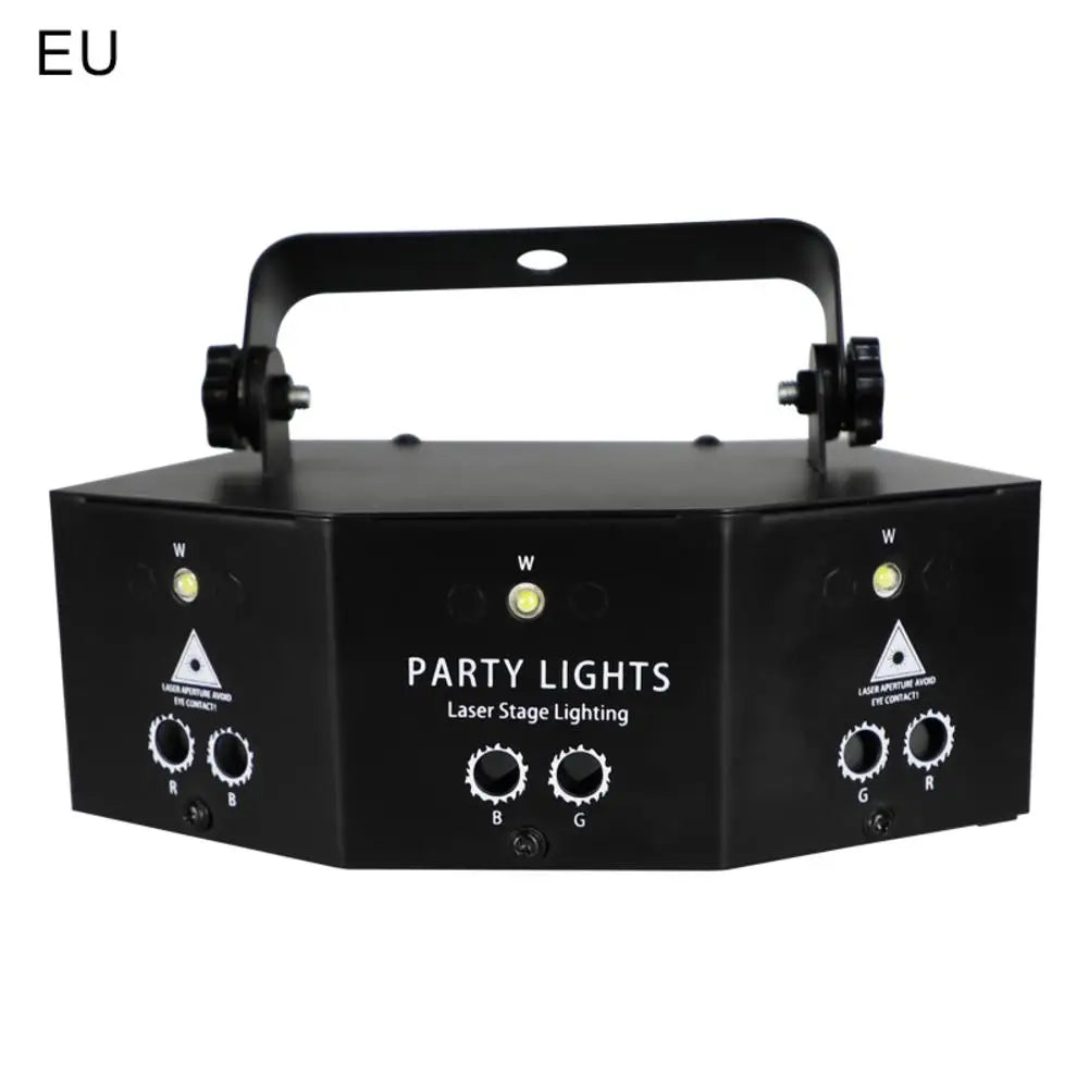 9-eye RGB Disco Dj Lamp DMX Remote Control  Strobe Stage Light Halloween Christmas Bar Party  Led Laser Projector Home Decor