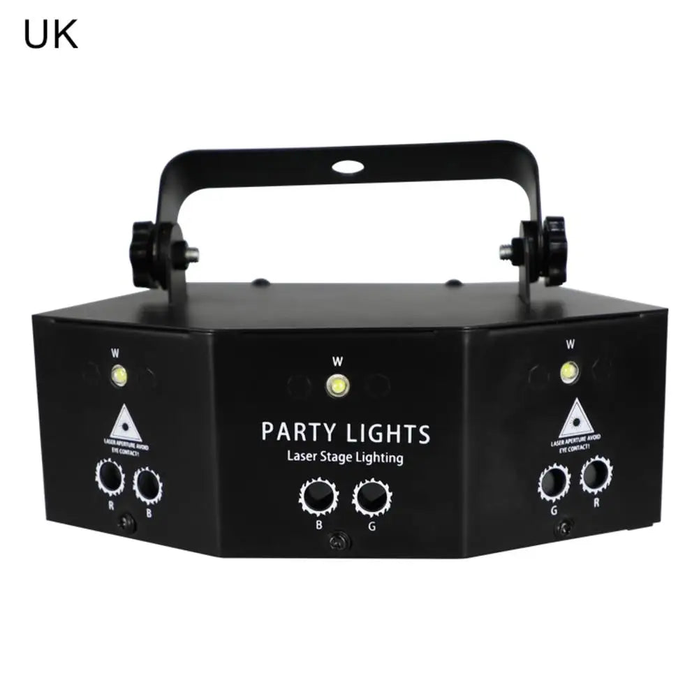 9-eye RGB Disco Dj Lamp DMX Remote Control  Strobe Stage Light Halloween Christmas Bar Party  Led Laser Projector Home Decor