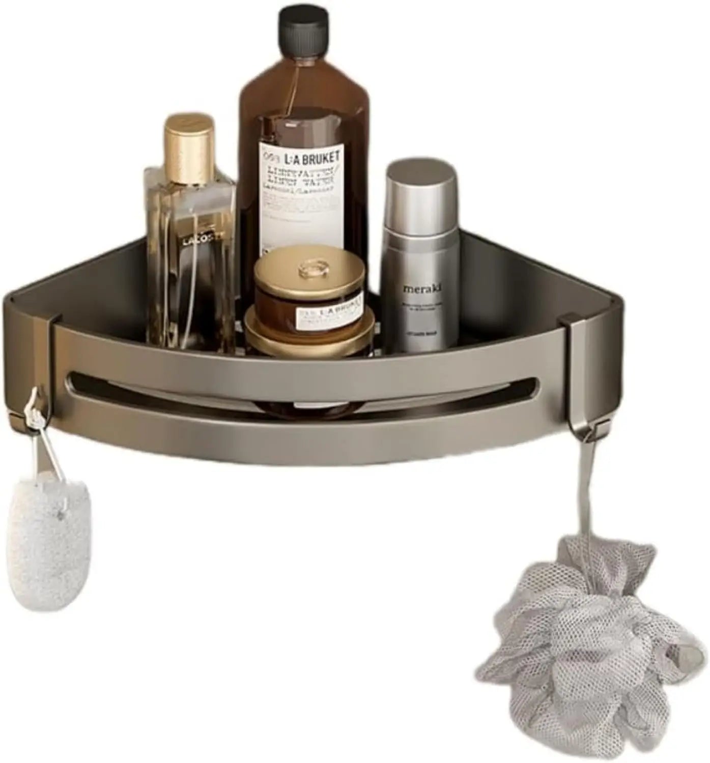 Triangle Adhesive Shower Caddy Set For Corner Showers