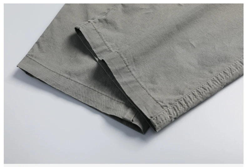 Big Size Men's Cargo Pants Casual Loose Straight Pants Cotton Long Trousers Zipper Pockets Mens Jogger Pants 5XL 6XL