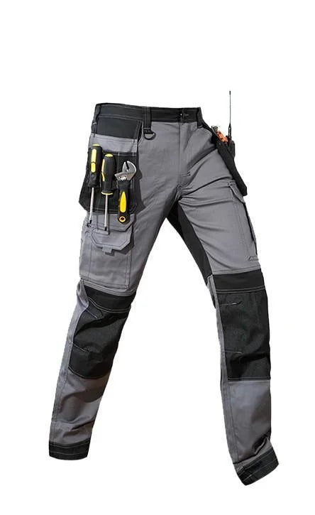 Work Trousers With Knee Pads For Men Cargo Pants Men Workwear Multi-pocket Outdoor Hiking Joggers Pants Functional Pockets Pants