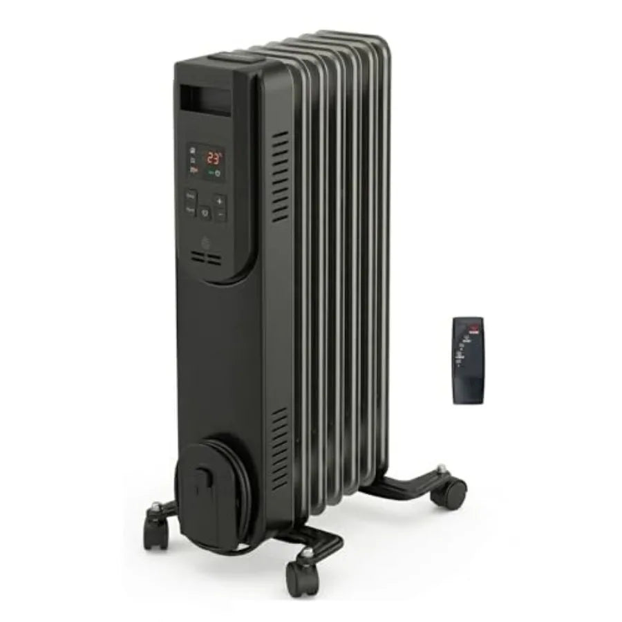 Digital Oil-Filled Radiator Heater With Remote And 12-Hour Timer Portable