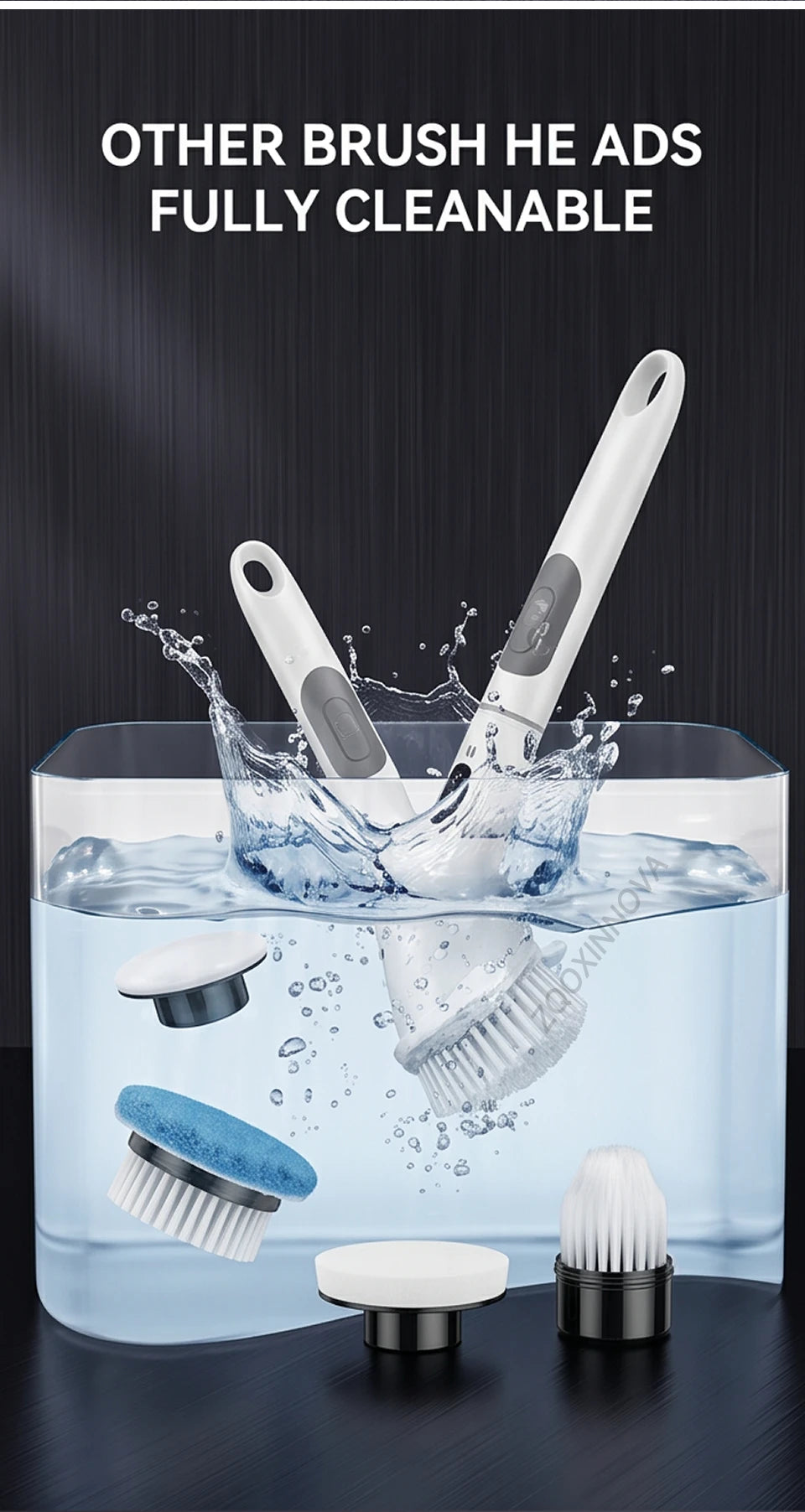 Household Cordless Spin Scrubber Kitchen Gadgets Hair Brushes Bathroom Broom Toilet Mops Electric Multipurpose Cleaning Brush