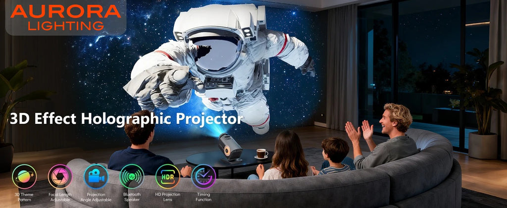 3D Galaxy Projector, 4-in-1 Bluetooth Speaker & Timer, 60 Scenes, Starry Night Light for Bedroom Party Decor, Gifts Kids Adults