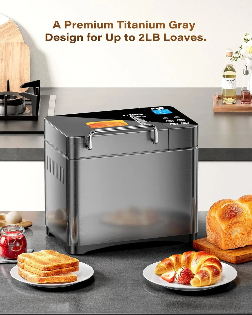 710W Convection Bread Maker With Dual Heaters And Nut Dispenser