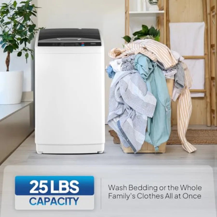 Portable 25Lbs Full Automatic Washing Machine With Stainless Steel Drum