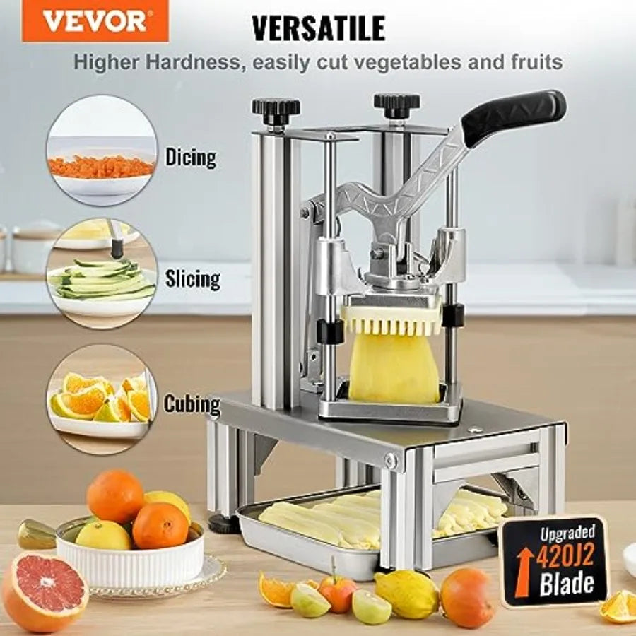 Commercial French Fry Cutter With Replacement Blades And Dicer