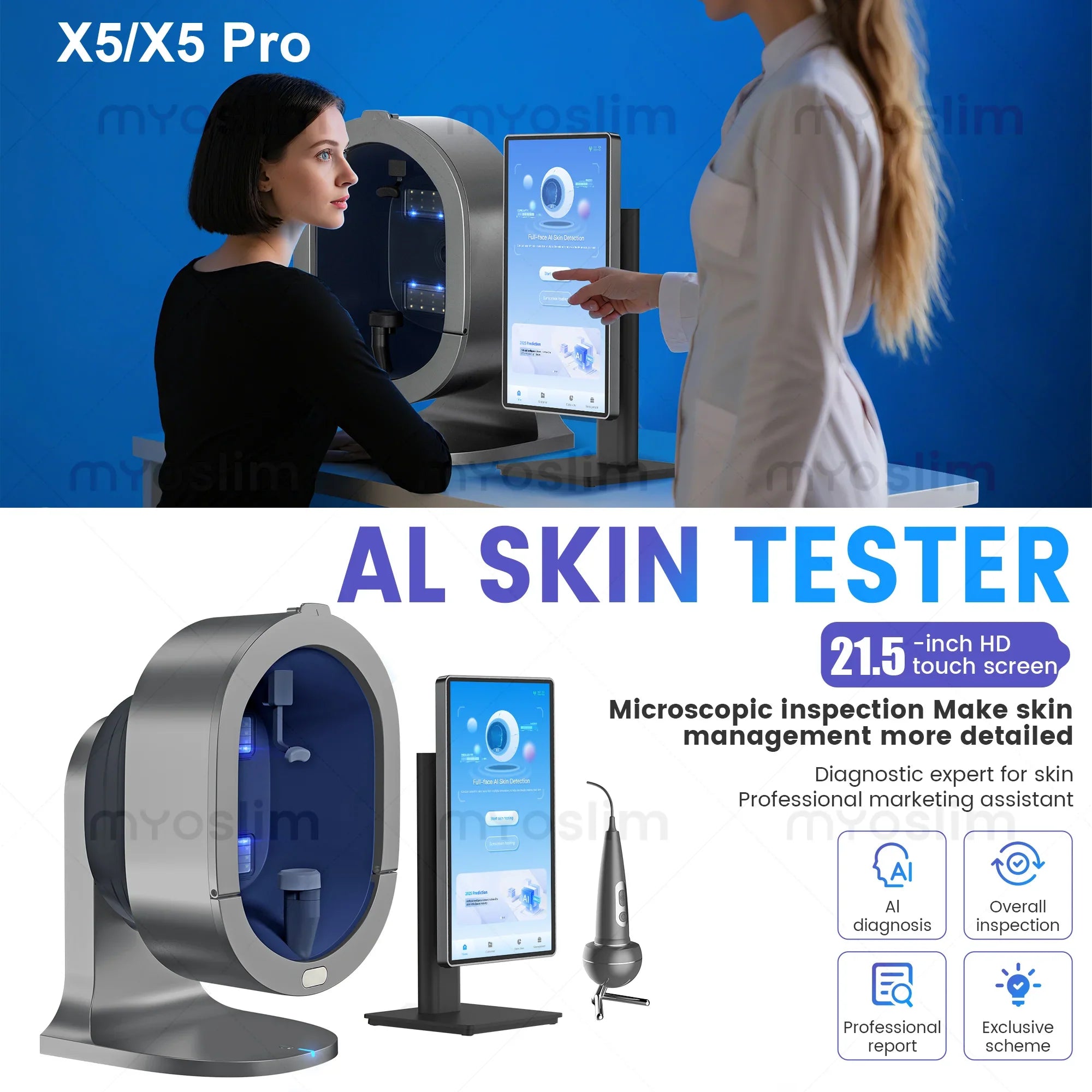 Skin Analyzer AI 3D Facial Analysis Machine With Intelligent Detector