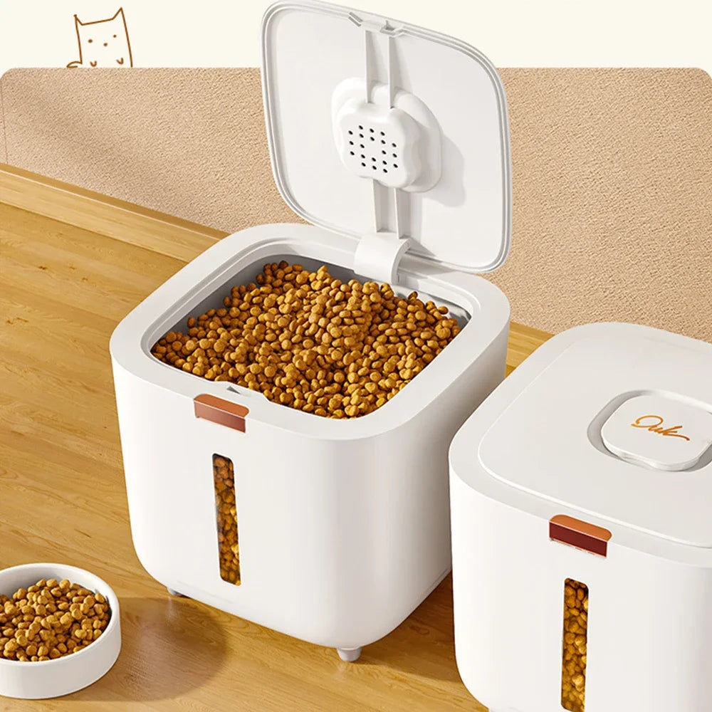 Pet Food Storage Barrel Large Storage Barrel Food Sealed Moisture-proof Cat Food Barrel Storage Cat Food Dog Food Barrel CatBowl