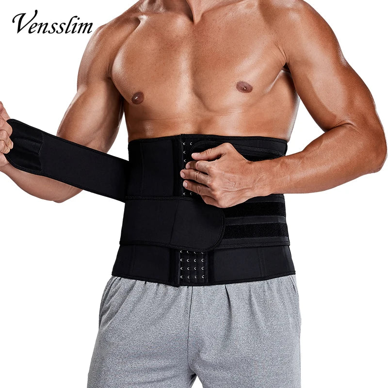 Vensslim Sauna Body Shaper Men Waist Trainer Fitness Belt Slimming Abdomen Weight Loss Trimmer Corset Sweat Workout Fat Burner