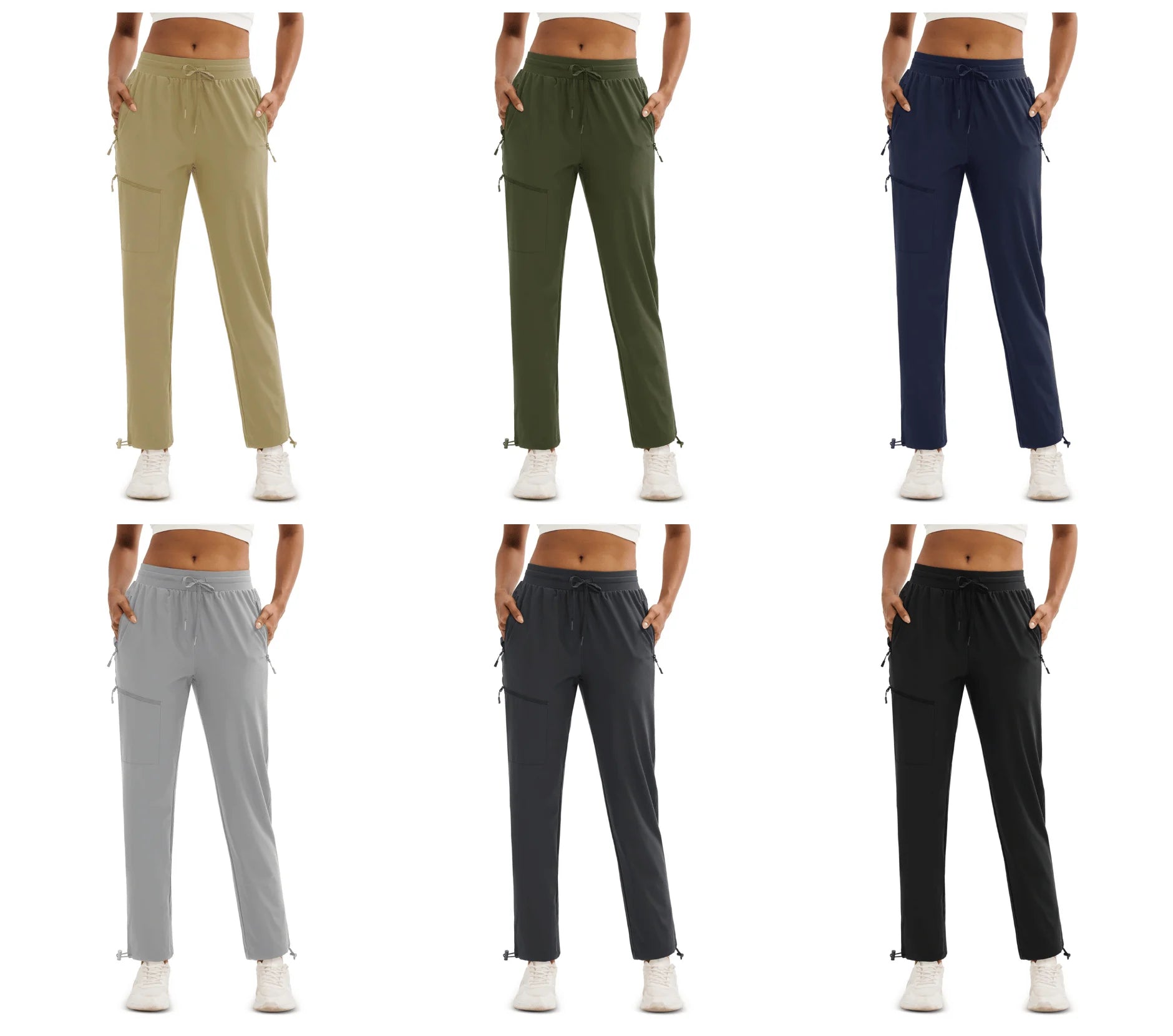 TACVASEN UPF50+ Quick Dry Cargo Pants Womens Outdoor Hiking 4 Pockets Sweatpants Breathable Waterproof UV Protection Trousers