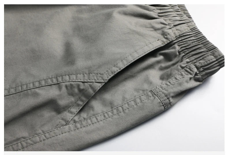 Big Size Men's Cargo Pants Casual Loose Straight Pants Cotton Long Trousers Zipper Pockets Mens Jogger Pants 5XL 6XL