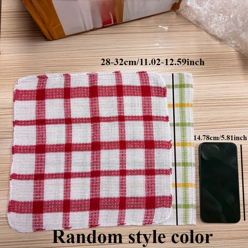 Plaid Microfiber Kitchen Towels Pack For Absorbent Dishcloths