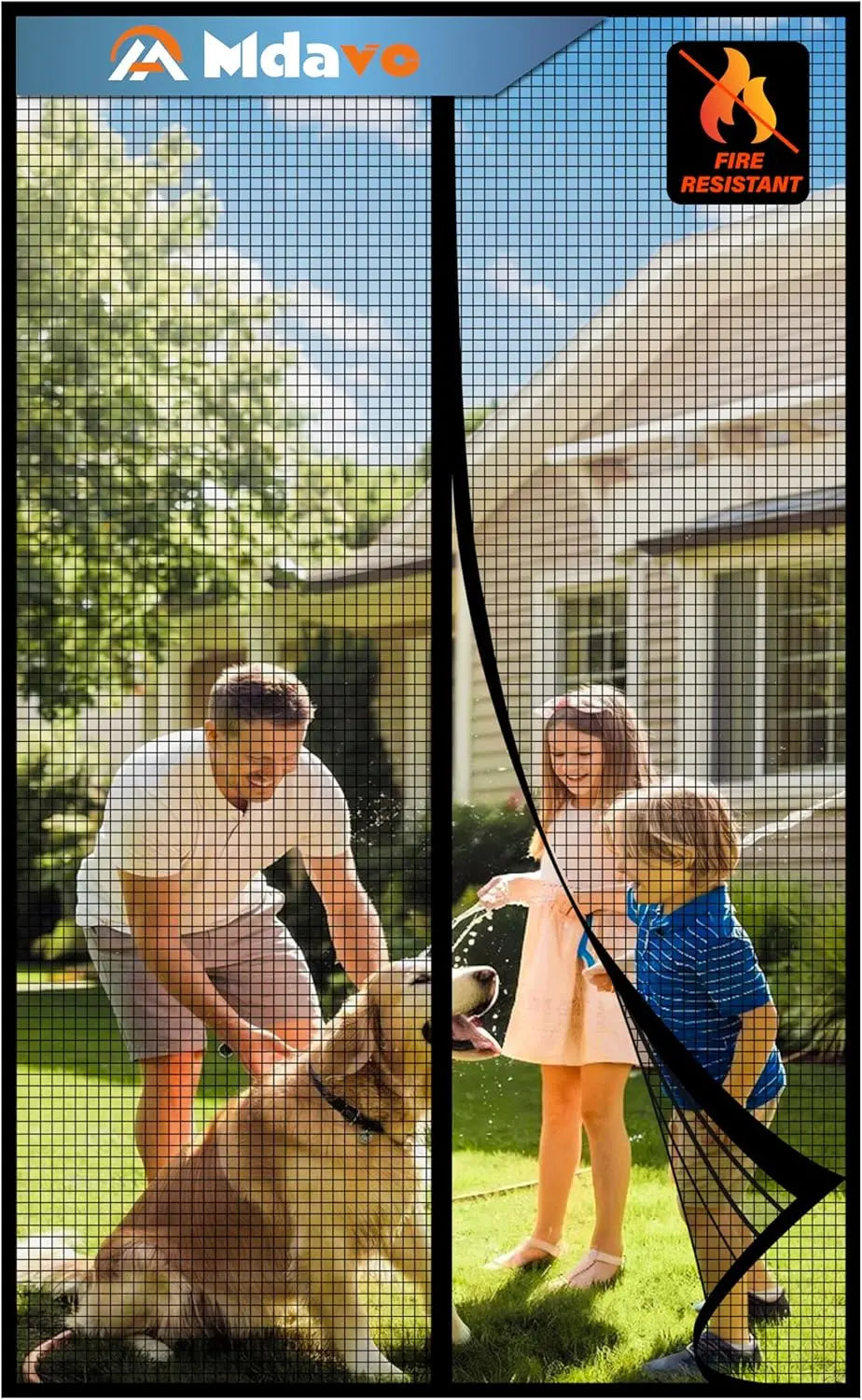 Magnetic Screen Door Fiberglass Mesh Keeps Bugs Out Easy Install