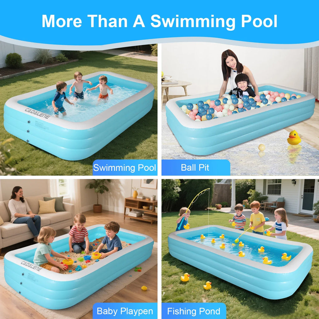 CADALENE Inflatable Family Pool for Kids and Adults Outdoor